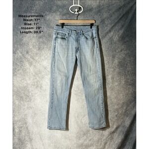 Levi's 514 Men's Straight Fit Jeans‎ Light Wash Blue 34x30 Mid Rise Denim Pants